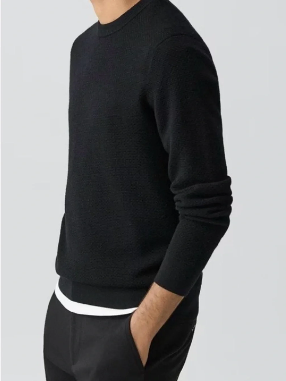 Theory Men's Merino Wool Crewneck Sweater Size L Retail $245 Unisex